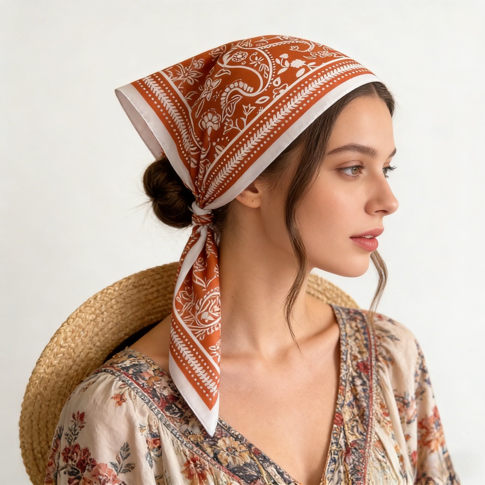 Scarf Silk Neck - 1Pc cashew print fashion silk scarf