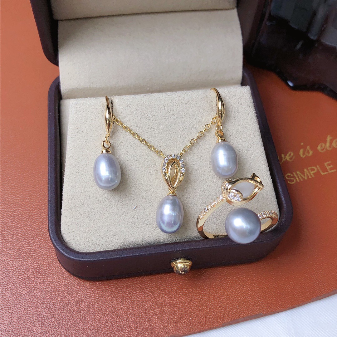 one set freshwater Pearl white - Pearl Necklace Set review and price