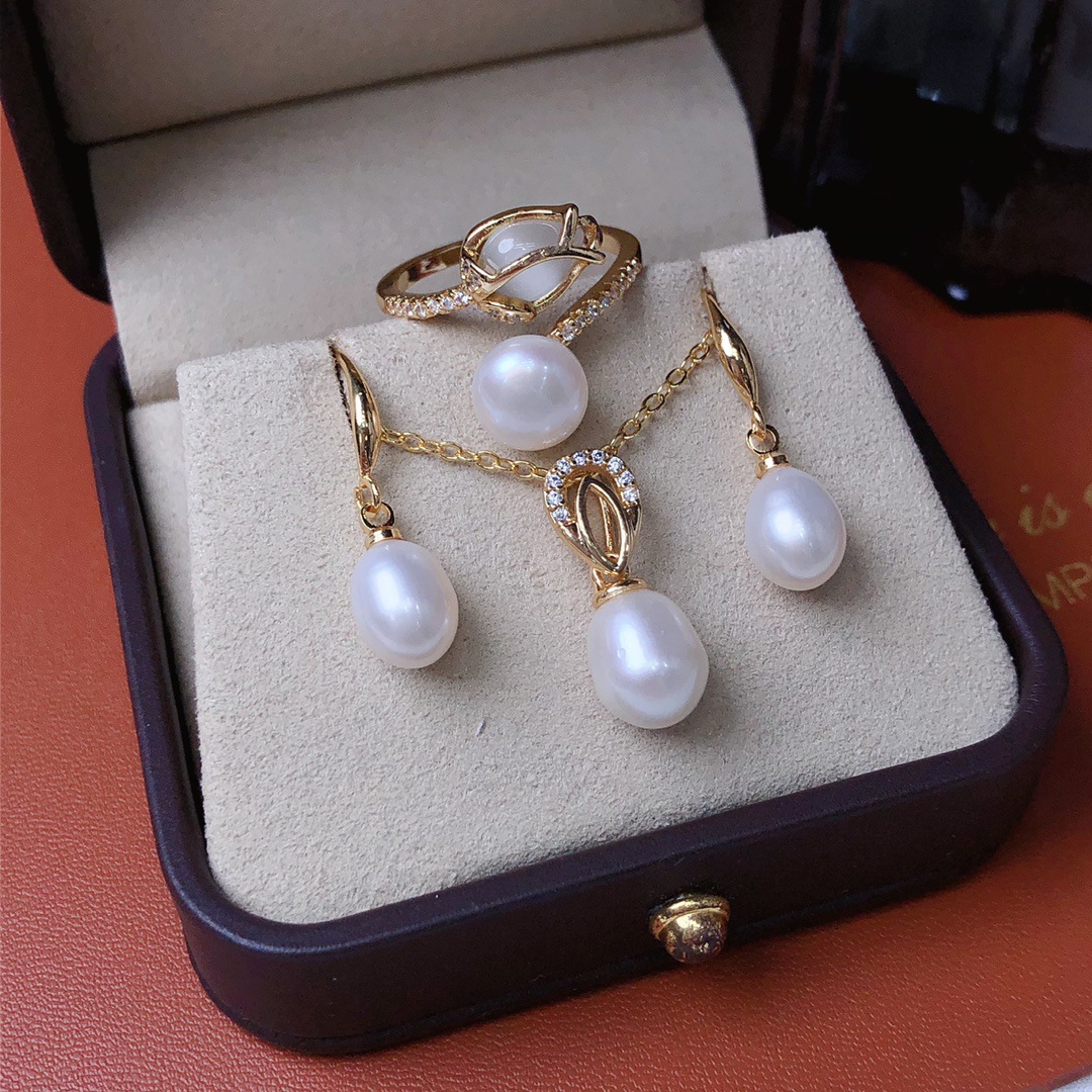 one set freshwater Pearl white - Pearl Necklace Set review and price