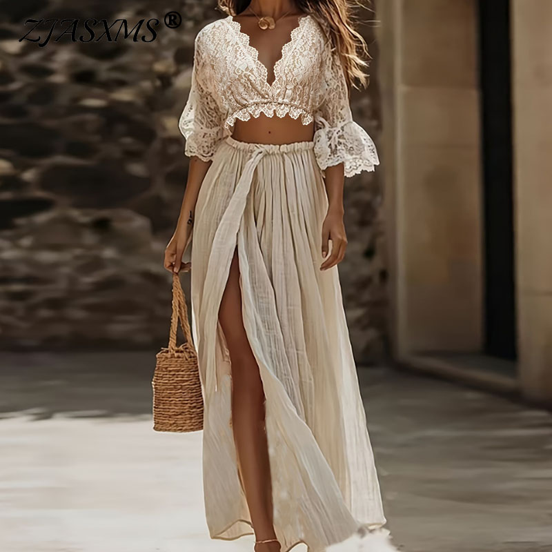 Womens Bohemian Lace Two Piece - Formal Attire Woman review and price