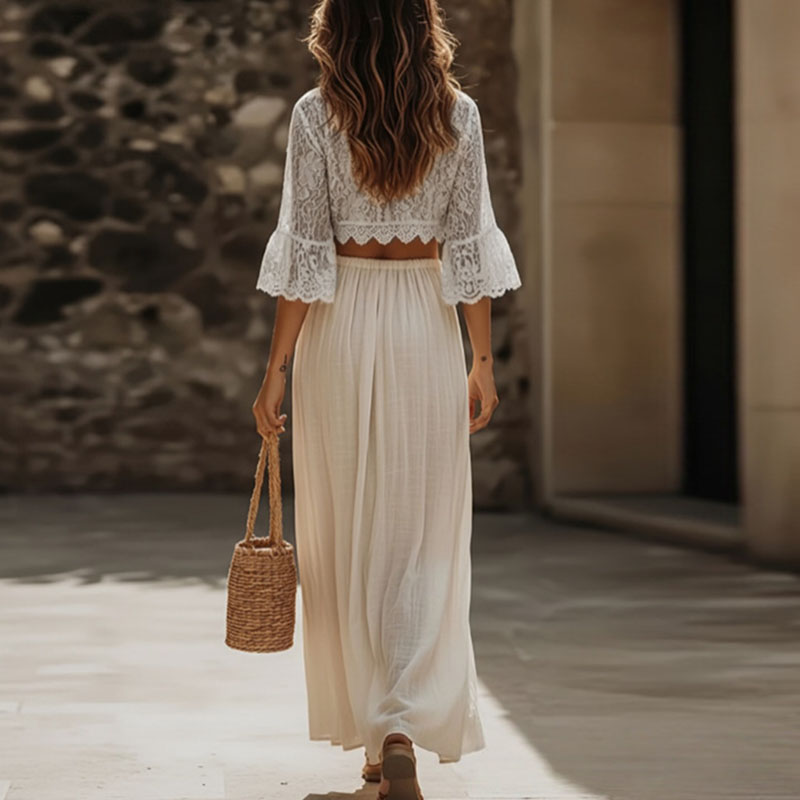 Womens Bohemian Lace Two Piece - Formal Attire Woman review and price