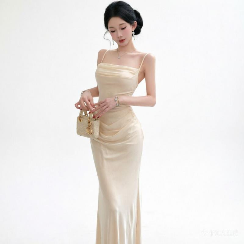 Chic Beige mesh Slip Dress Ele - Women Formal Wear M&S review and price