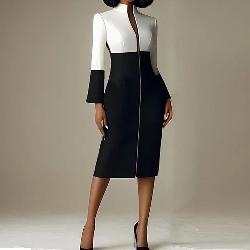 Women Contrast Color V Neck Zi - Women Formal Wear H&M review and price