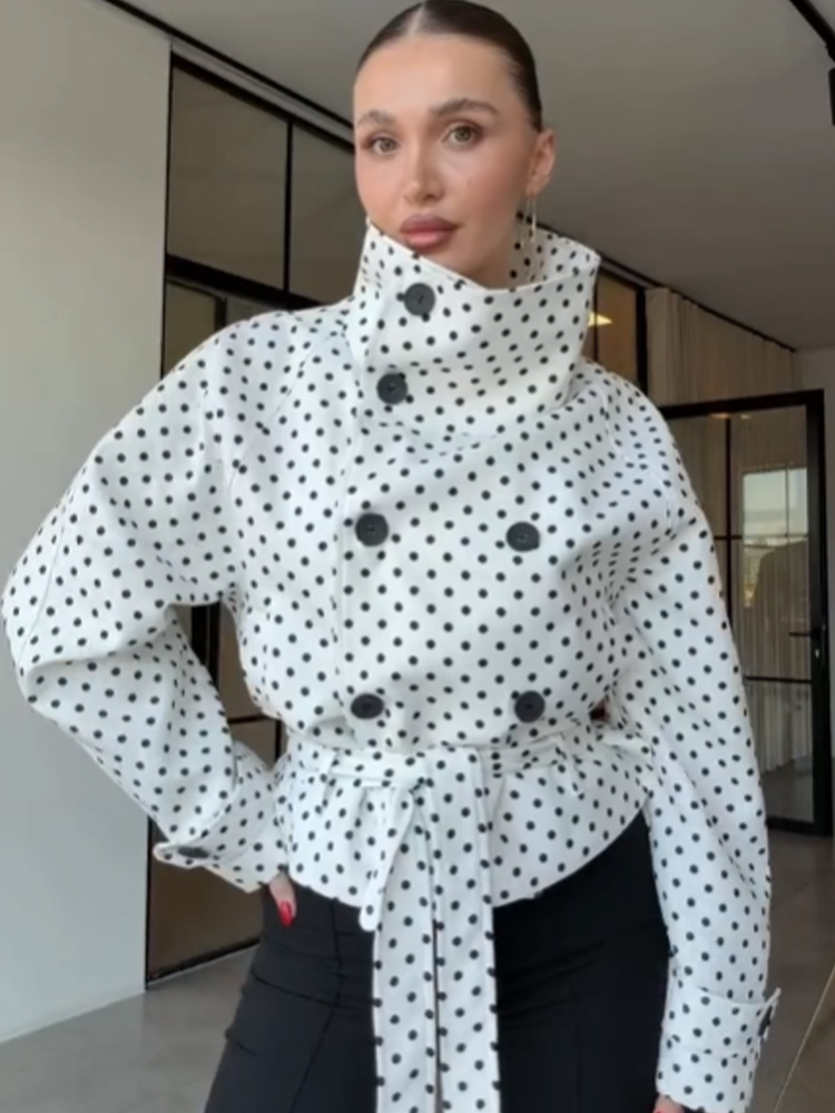 SLTNX polka dot short trench c - Trench Coat Formal review and price