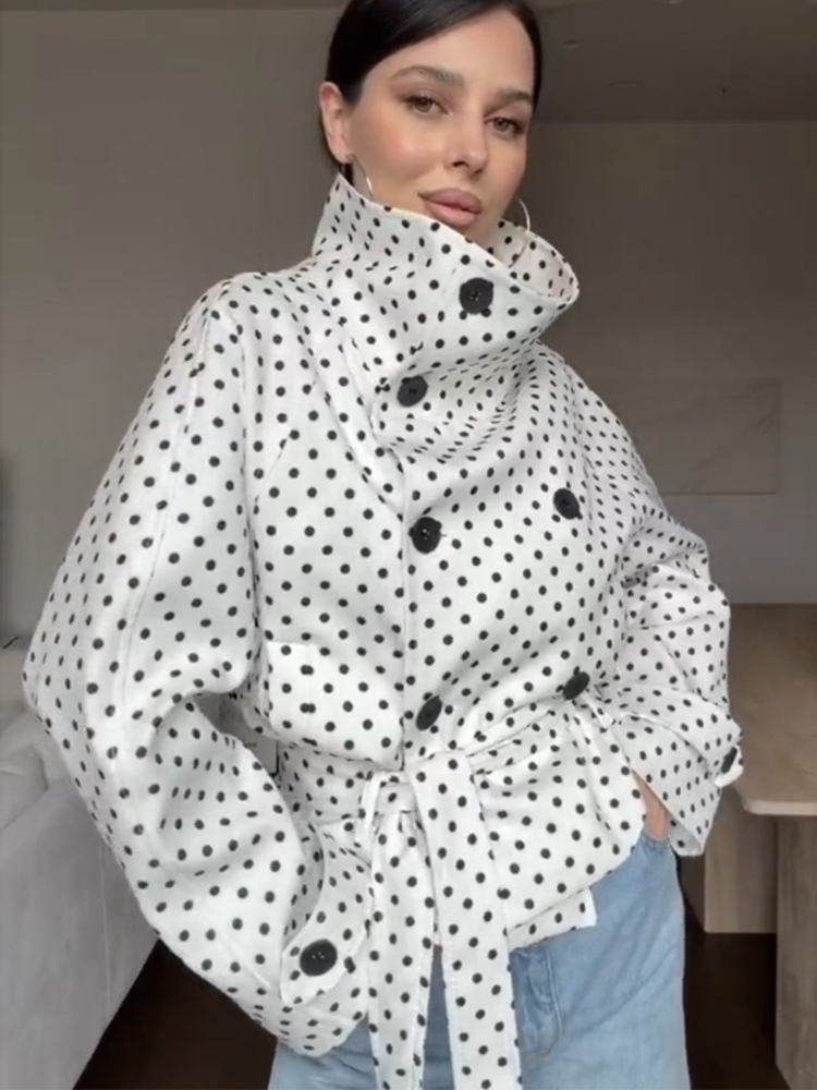 SLTNX polka dot short trench c - Trench Coat Formal review and price