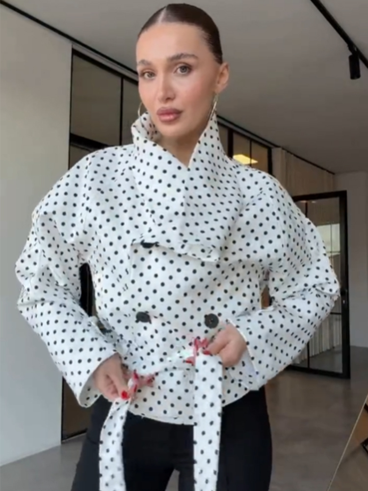 SLTNX polka dot short trench c - Trench Coat Formal review and price