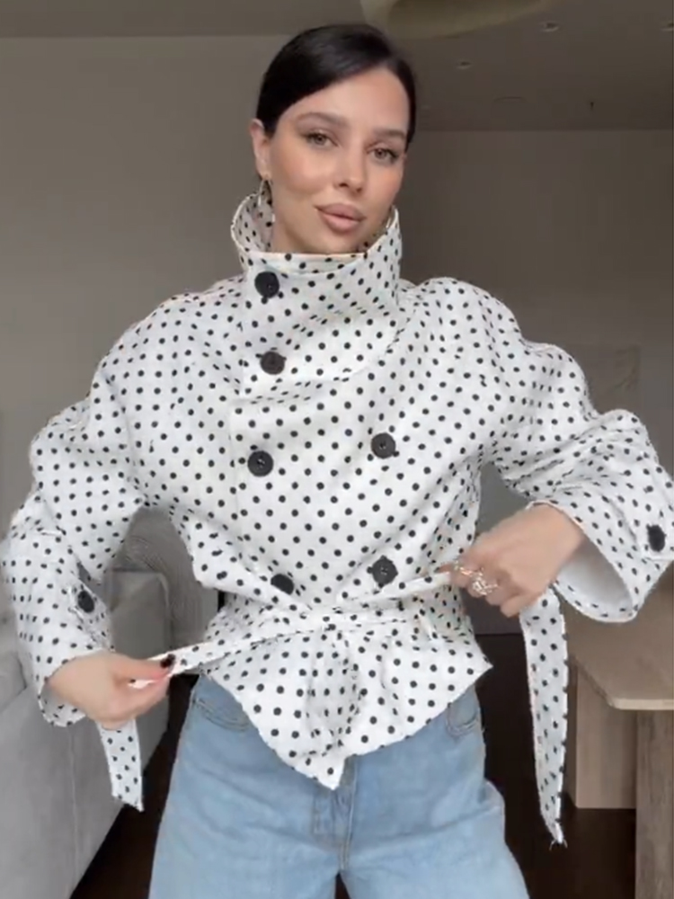 SLTNX polka dot short trench c - Trench Coat Formal review and price