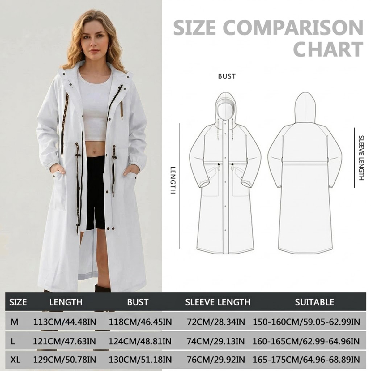 Women Long Waterproof Rain Jac - Trench Coat Formal review and price