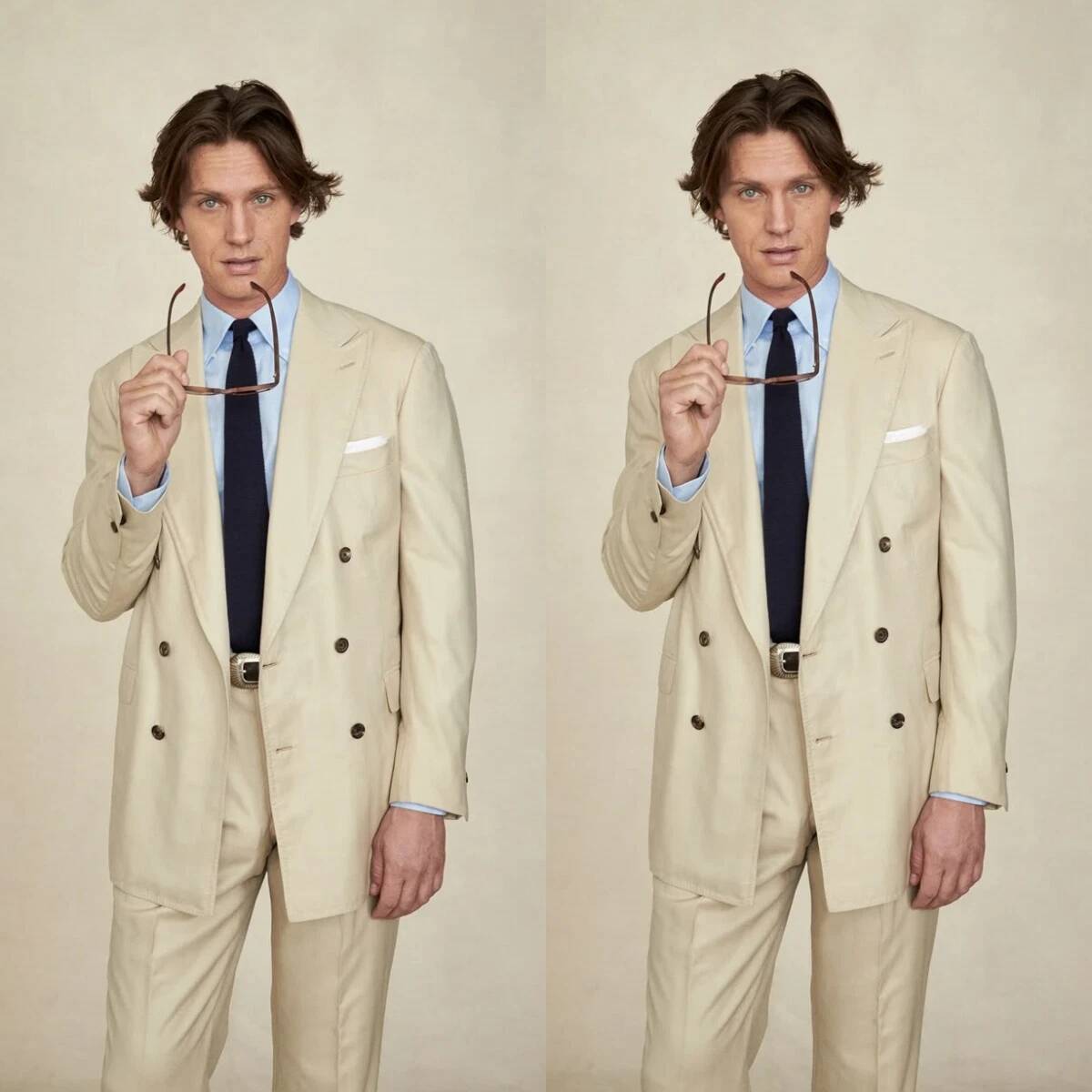 Beige Wide Peak Lapel Double B - Tailored Trouser Wide review and price