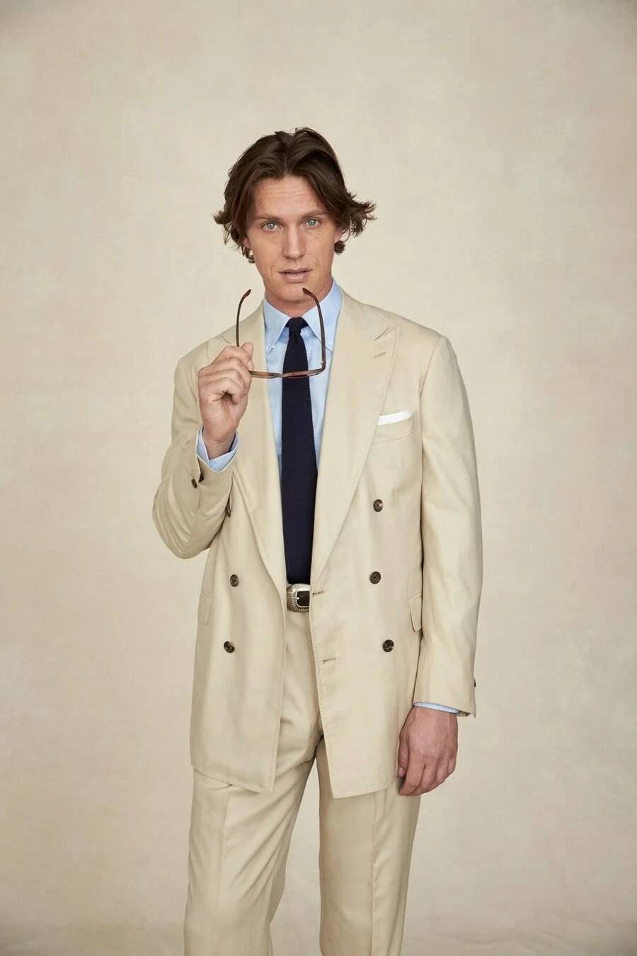 Beige Wide Peak Lapel Double B - Tailored Trouser Wide review and price