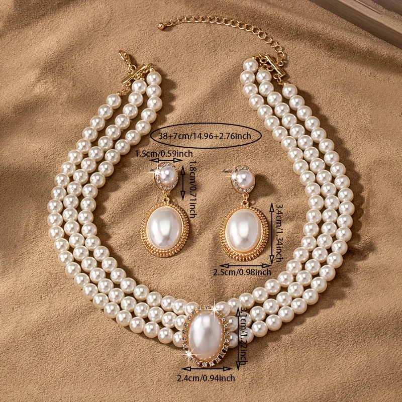 stylish Imitation Pearl neckla - Pearl Necklace Set review and price