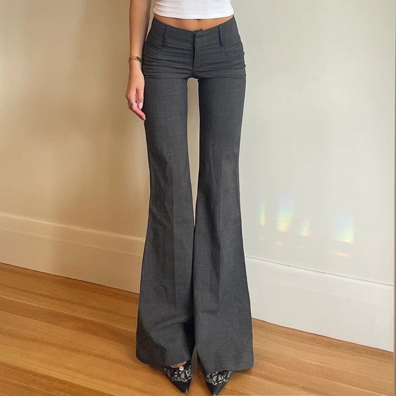 Grey Full Length Pants Micro F - Tailored Trouser Wide review and price