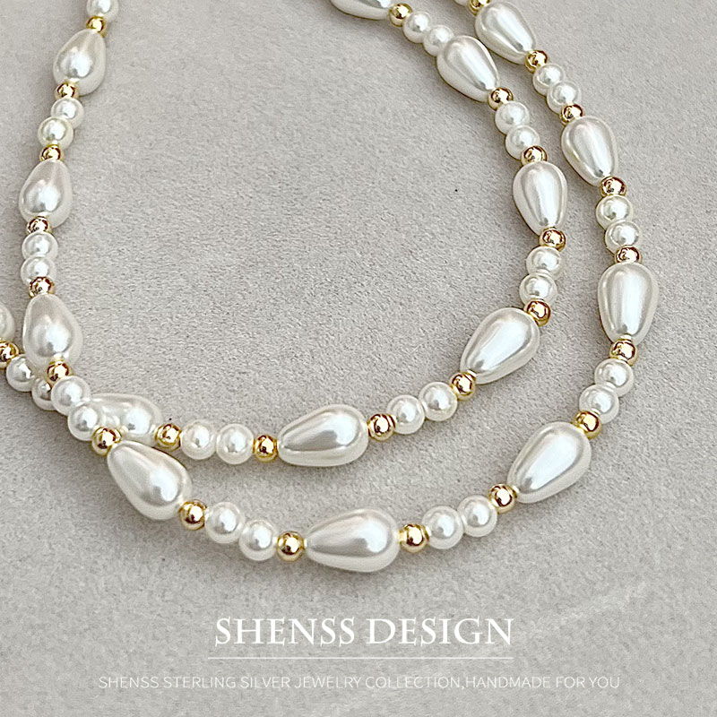 Elegant Imitation Pearl Water  - Pearl Necklace Set review and price