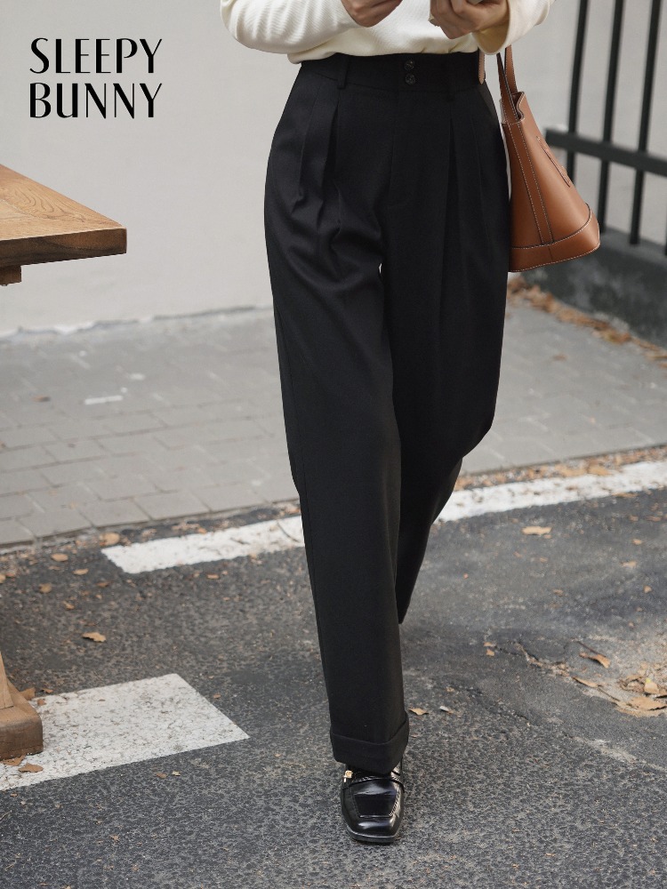 High Waist Wool-Like Trousers  - Tailored Trouser Wide review and price