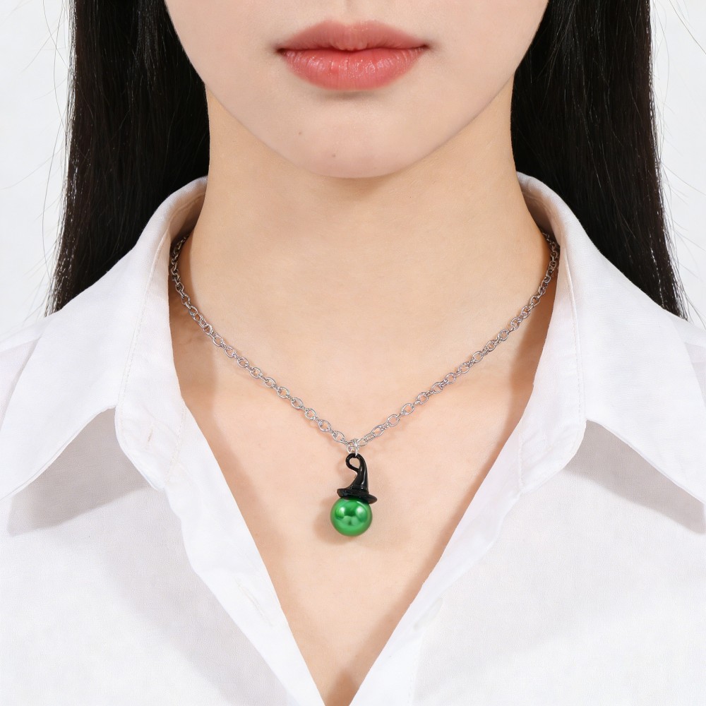 Wicked Inspired Witch Hat & Cr - Pearl Necklace Set review and price