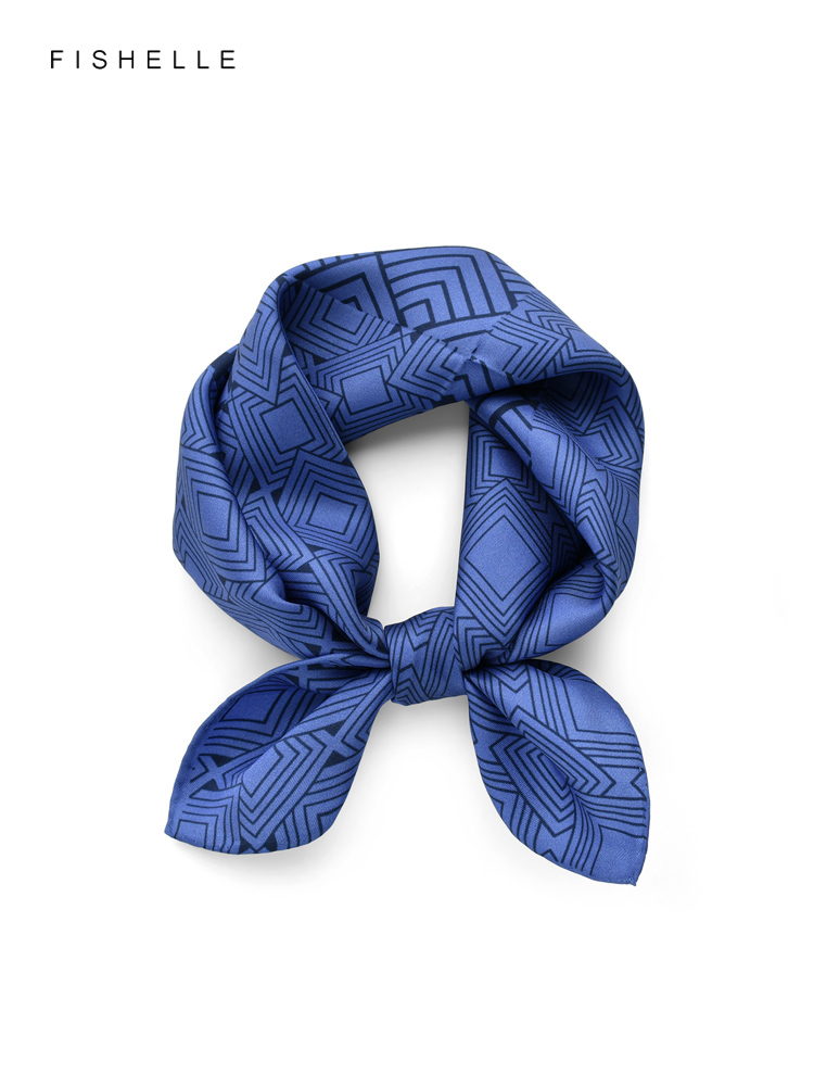 Geometric printed real silk tw - Scarf Silk Neck review and price