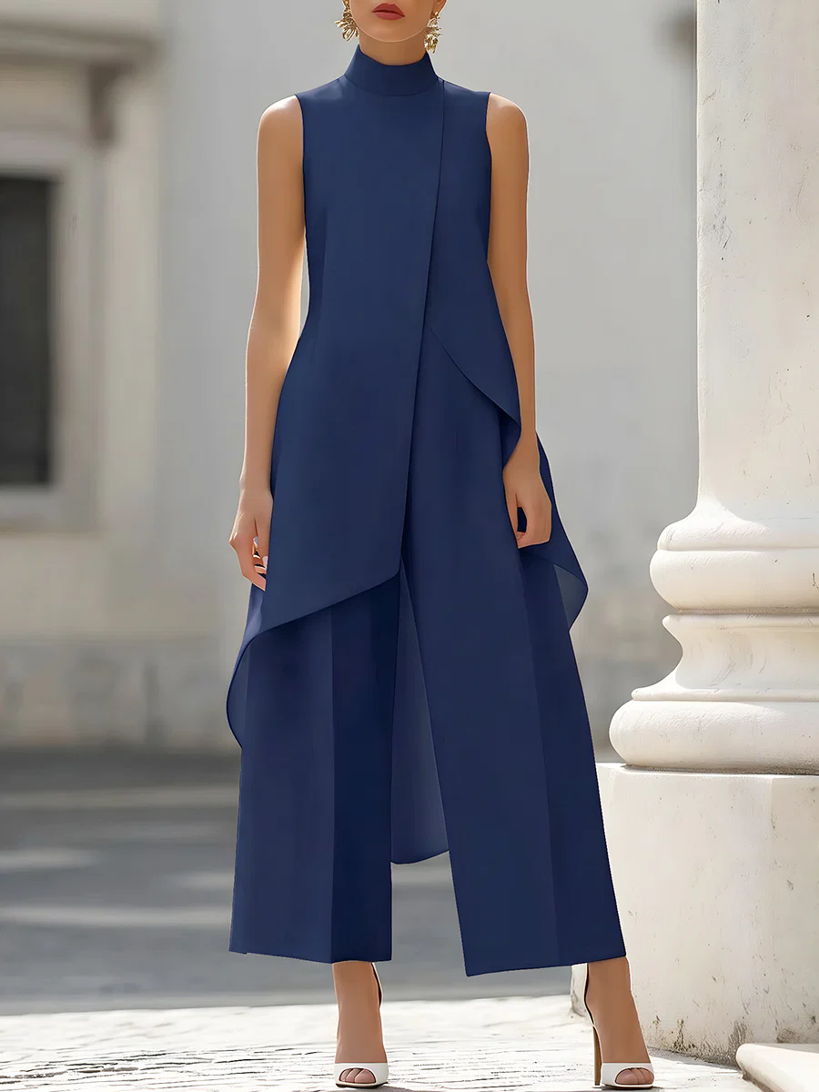 Sleeveless High Neck Asymmetri - Women'S Formal Wear With Pants review and price