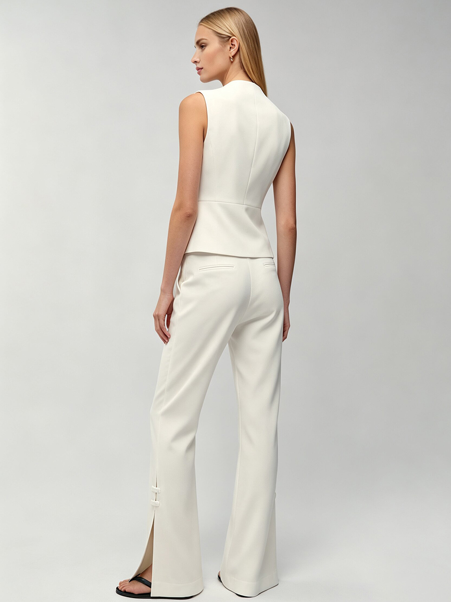 LIMO Women White Chinese Frog  - Women'S Formal Wear With Pants review and price