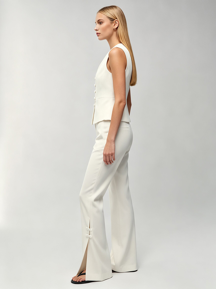 LIMO Women White Chinese Frog  - Women'S Formal Wear With Pants review and price