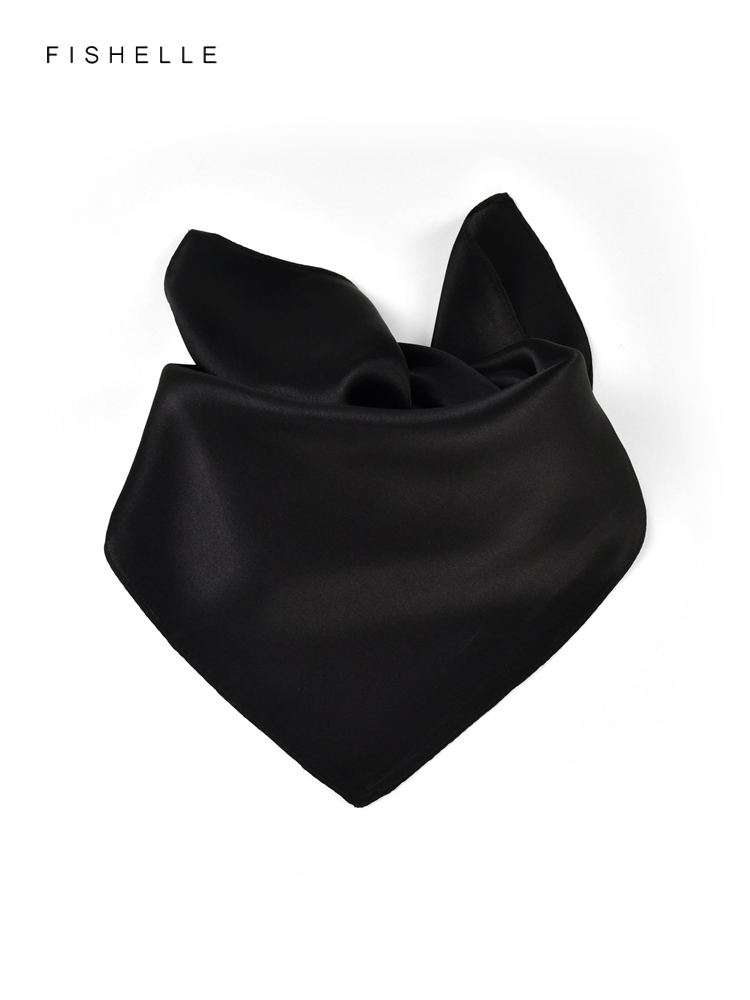 Solid color black pure silk sc - Scarf Silk Neck review and price