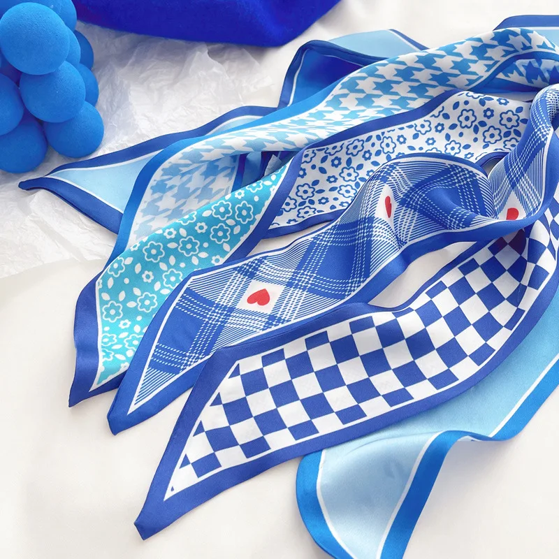 Klein blue silk scarf new chec - Scarf Silk Neck review and price
