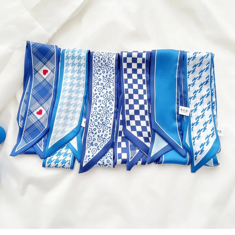 Klein blue silk scarf new chec - Scarf Silk Neck review and price
