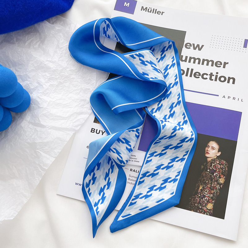 Klein blue silk scarf new chec - Scarf Silk Neck review and price