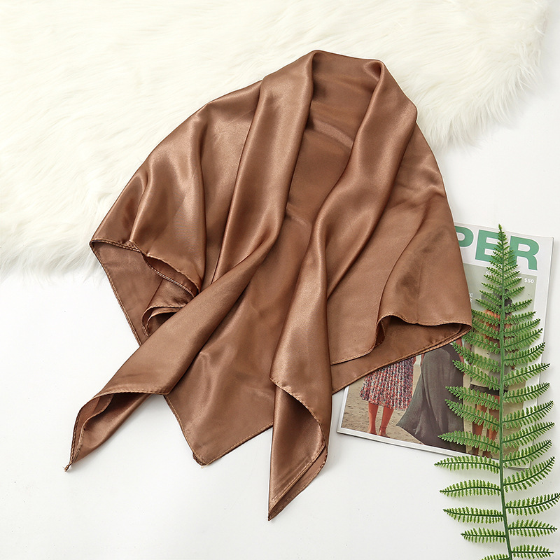 90cm Solid Colors Neckerchief  - Scarf Silk Neck review and price